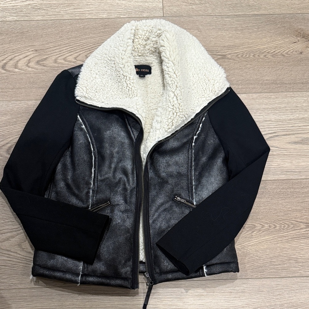 Ella Moss Black and Cream Teddy Jacket